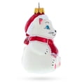 thumbnail image 2 of White Cat with Red Scarf Glass Christmas Ornament, 2 of 5