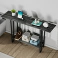 thumbnail image 4 of VECELO 70.8" Console Table with Charging Station, Industrial Sofa Table with Storage Shelves for Living Room, Entryway, Hallway, Charcoal Gray, 4 of 10