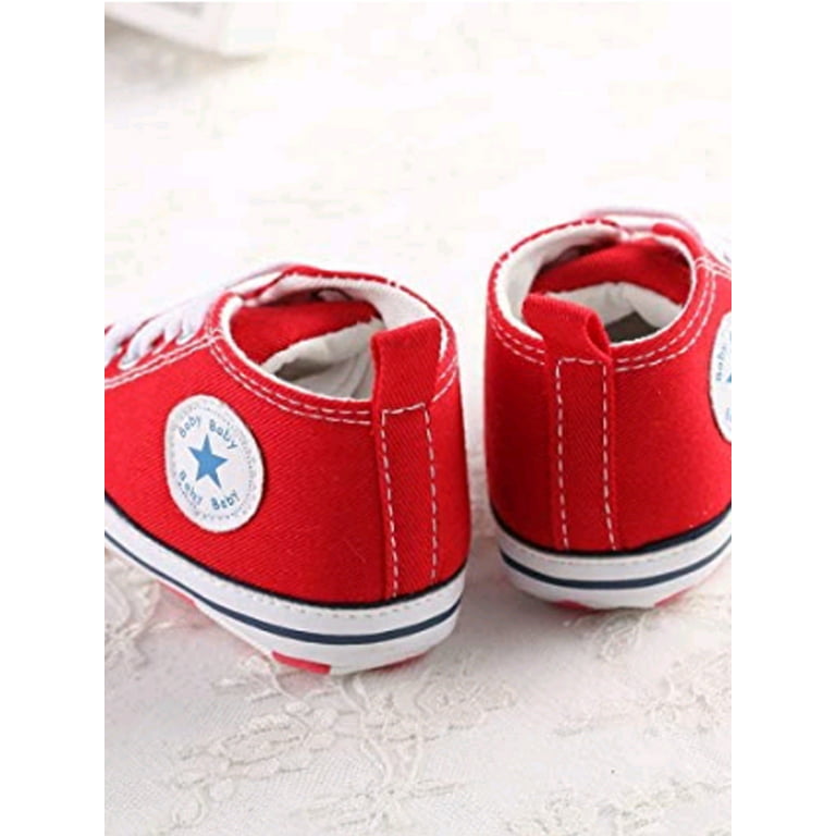 Canada skat En trofast Diconna Baby Boy Girl Pre-Walker Shoes Canvas Red 0-6 Months - Walmart.com