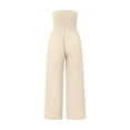 thumbnail image 6 of Lroveb Wide Leg Pants for Women, High Waisted Lounge Pants Womens, Womens Pockets Elastic Solid Loose Pants Casual Long Trousers Beige, 6 of 6