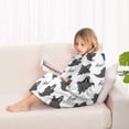 thumbnail image 4 of Halloween Black Ghosts with Boo Blanket Hoodies for Kids 6-13YR Oversize Wearable Blanket Hoodies for Boys Girls Teens, 4 of 7