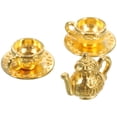thumbnail image 5 of 1 Set Mini Metal Teapots Miniature Teapot Statue Mini Kitchen Prop Simulated Teapot Models with Tea Cup, 5 of 5