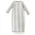 thumbnail image 2 of Touched by Nature Baby Boy Organic Cotton Henley Long-Sleeve Gowns 3pk, Hedgehog, 0-6 Months, 2 of 4