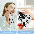 thumbnail image 7 of Animal Cow Print Washcloth 12x12in Set, 4 Pack Absorbent Cotton Towel Square Kitchen Dishes Towels, Soft Cleaning Face Hand Towel Fast Drying, 7 of 7