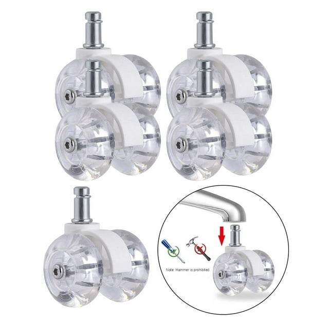 Ruedas para silla de oficina de resistencia, 5 piezas, 360, ruedas giratorias silenciosas para silla, rueda para silla de escritorio, rueda de Blanco A DYNWAVEMX ruedas giratorias