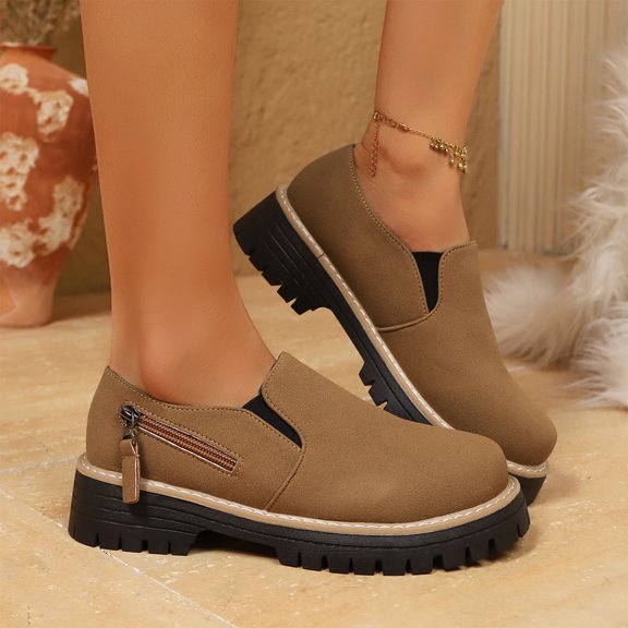 Willtoo Loafers for Women Platform Chunky Penny Loafer with Elastic Gusset Non Slip Comfortable Garden Work Shoes Slip On Office Business Casual Dress Shoes