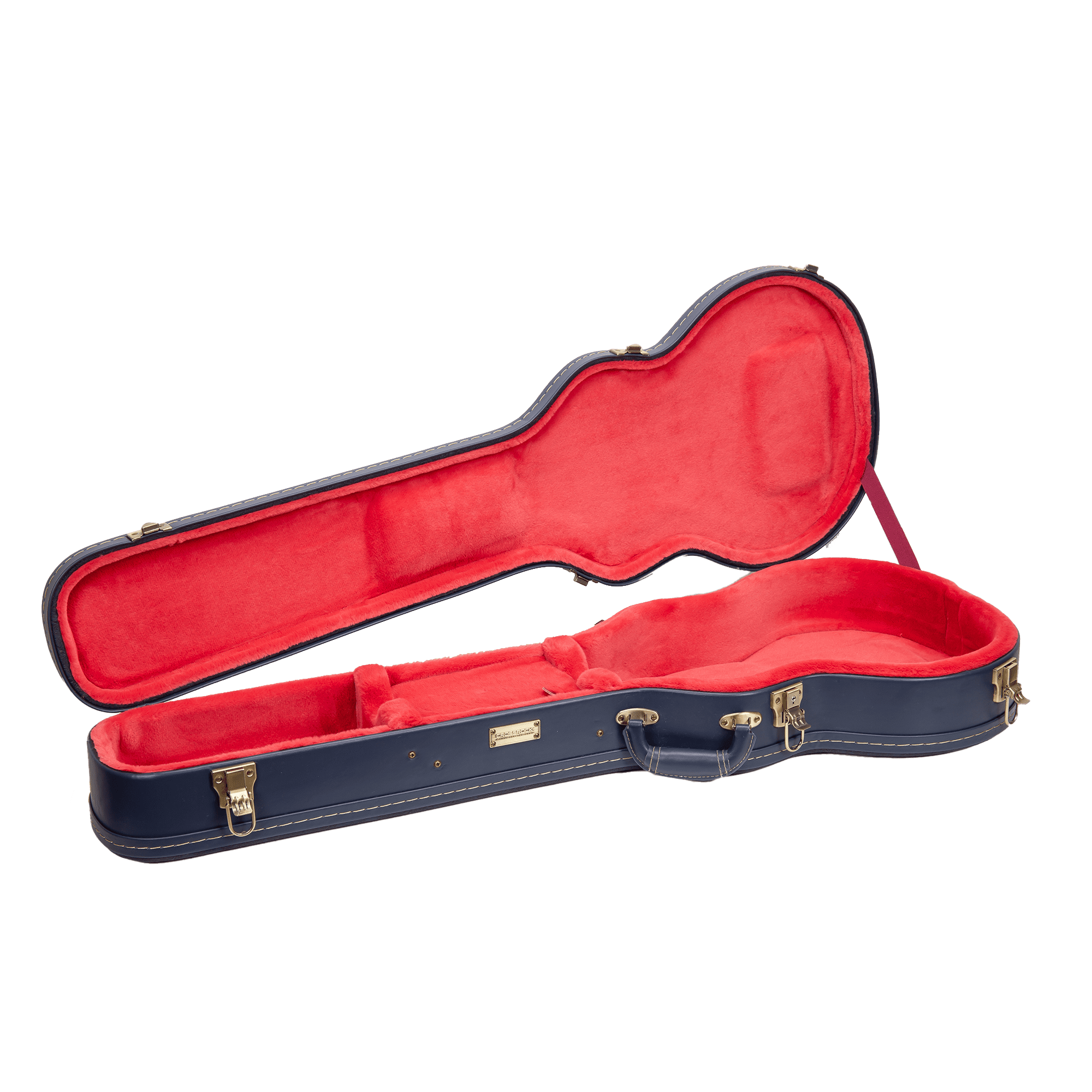 Crossrock Relief Series-Wooden case For Les Paul Electric Guitars, With Highly Textured Surface, Mink Imitation Fleece, Stainless Steel Latches, Ocean Blue