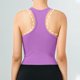 thumbnail image 4 of Tops Verdes Oscuros para las Mujeres Alta Elasticidad Nervadura sin Costuras Top Deportivo con Acolchado, Tops de Punto Blanco para las Mujeres, 4 of 9