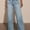Light blue, variant on Women's Wide Leg Jeans High Waisted Straight Leg Stretchy Denim Pants with Pockets