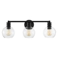 thumbnail image 2 of SAFAVIEH Sunetta 3-Light LED Black Iron Wall Sconce with Clear Shade, 2 of 7