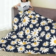 thumbnail image 6 of Pofeuu Daisy Floral Print Ultra-Soft Micro Fleece Blanket,for Bed Or Sofa,All Season Throw Blankets Flannel Blanket-40"x30", 6 of 7