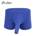 thumbnail image 2 of Sexy Men Erotic Lingerie Stretchy Briefs Underwear Male Silk Translucent Boxer Shorts Underpants & Closed Penis Sheath CostumeL Gong Bohan LED, 2 of 2