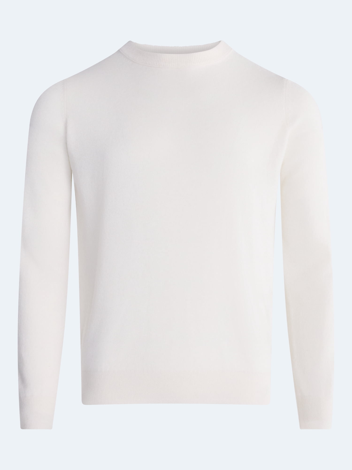 Free Assembly Men’s Cashmere Crewneck Sweater with Long Sleeves, Midweight, Sizes XS-2XL