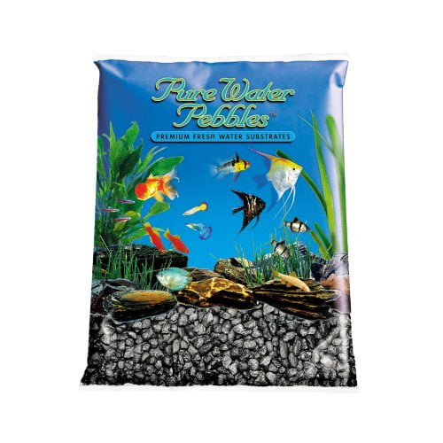 Pure Water Pebbles Aquarium Gravel 25Pound Black Frost (Pack of 1)