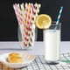 thumbnail image 5 of 100 pajitas de papel desechables, biodegradables, con rayas multicolores y colores aleatorios., 5 of 5