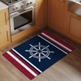 thumbnail image 3 of Vintage Nautical Flag Washable Small Entryway Area Rugs 2'x3', Red White Striped Medieval Style Low Pile Throw Rug Non-Slip Sturdy Edge Binding Carpet for Front Door Floor Room Entry, 3 of 9
