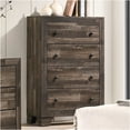 thumbnail image 3 of JERFIT 4-Drawer Tall Chest Dresser, Rustic Wood Storage Cabinet for Bedroom, Organizer with Round Handles, Gray Brown Finish, 3 of 6