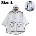 thumbnail image 1 of Dinheiro Chubasquero para niños, poncho de lluvia de colores, ropa impermeable con capucha sin arrugas para niños y niñas de 6 a 12 años, 1 of 8