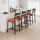 thumbnail image 1 of Set de 4 Bar Stools PU Cuero Counter Altura Bar Stools con Footrest y Back para Kitchen Island Apartment o Counter Bar Marrón, 1 of 7