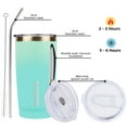 thumbnail image 6 of BJPKPK 20 oz Insulated Tumbler Stainless Steel Color Block Coffee Mug Vacuum Double Wall Thermal Travel Cup With Lids And Straw,Mint, 6 of 6