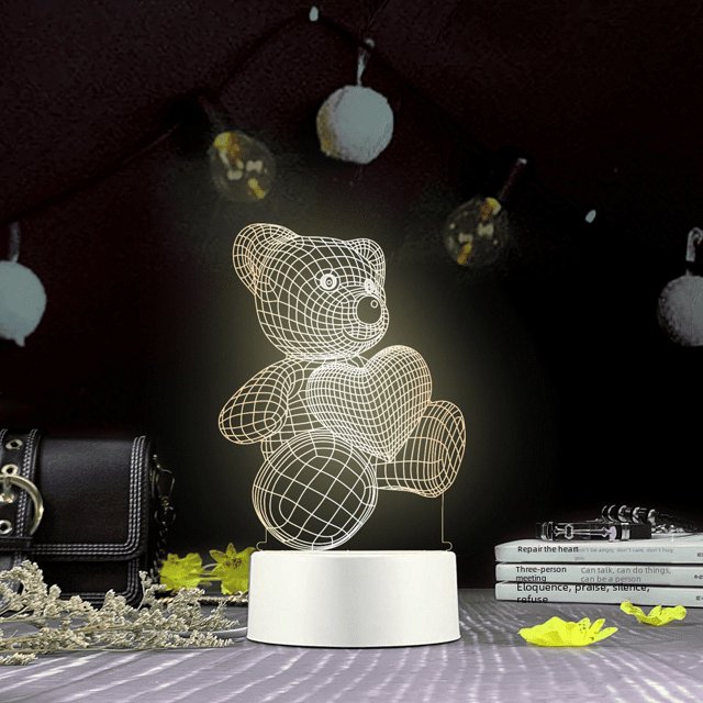Lámpara de noche creativa con enchufe USB, estilo de dibujos animados, lámpara de mesa acrílica, bricolaje, actividad de la empresa, regalo para estudiantes