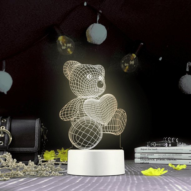 Lámpara de noche creativa con enchufe USB, estilo de dibujos animados, lámpara de mesa acrílica, bricolaje, actividad de la empresa, regalo para estudiantes