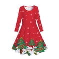 thumbnail image 1 of TJAZFJPA Robes pour Tout-Petits Enfants Bébés Filles Printemps Automne Imprimé Noël Volant Manches Longues Robe Princesse Filles Robe d'Été, 1 of 2