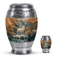 KARYLIZ Deer Urn - Small Forest Urn for Human Ashes Adult - Keepsake Urns for Human Ashes - Funeral for Human Ashes Adult Female Mom - Memorial Cremation for Human Ashes Adult Male Dad(10" & 3")