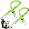 thumbnail image 1 of Cinturón de seguridad para perros, juego de 2 cinturones de seguridad ajustables para mascotas, arnés de seguridad para perros, correa de viaje para gatos para vehículos, longitud, 1 of 5