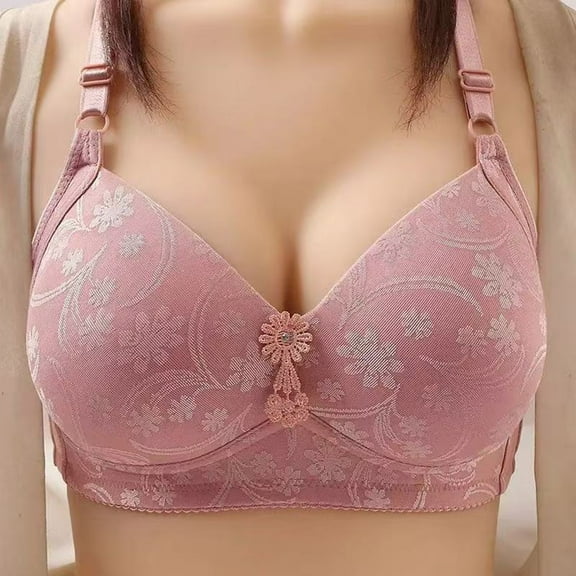 Byworldtasic Large Size Thin Comfortable Breathable Bra Top Support Anti-Sagging Bra Sports Bra