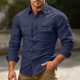thumbnail image 4 of Dpjklzsn Men's Tactical Utility Shirt, Long Sleeve Ventilated Collared Shirt with Zip Dual Pockets, 4 of 9