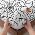 thumbnail image 3 of Cal.King Size Fitted Sheet Set - Halloween 3 Piece Bedding Sets 16" Deep Pocket Fitted Sheet with 2 Pillowcases, Black Net Classic Spiders Gingham Orange Brushed Microfiber Hotel Luxury Bed Sheets, 3 of 9