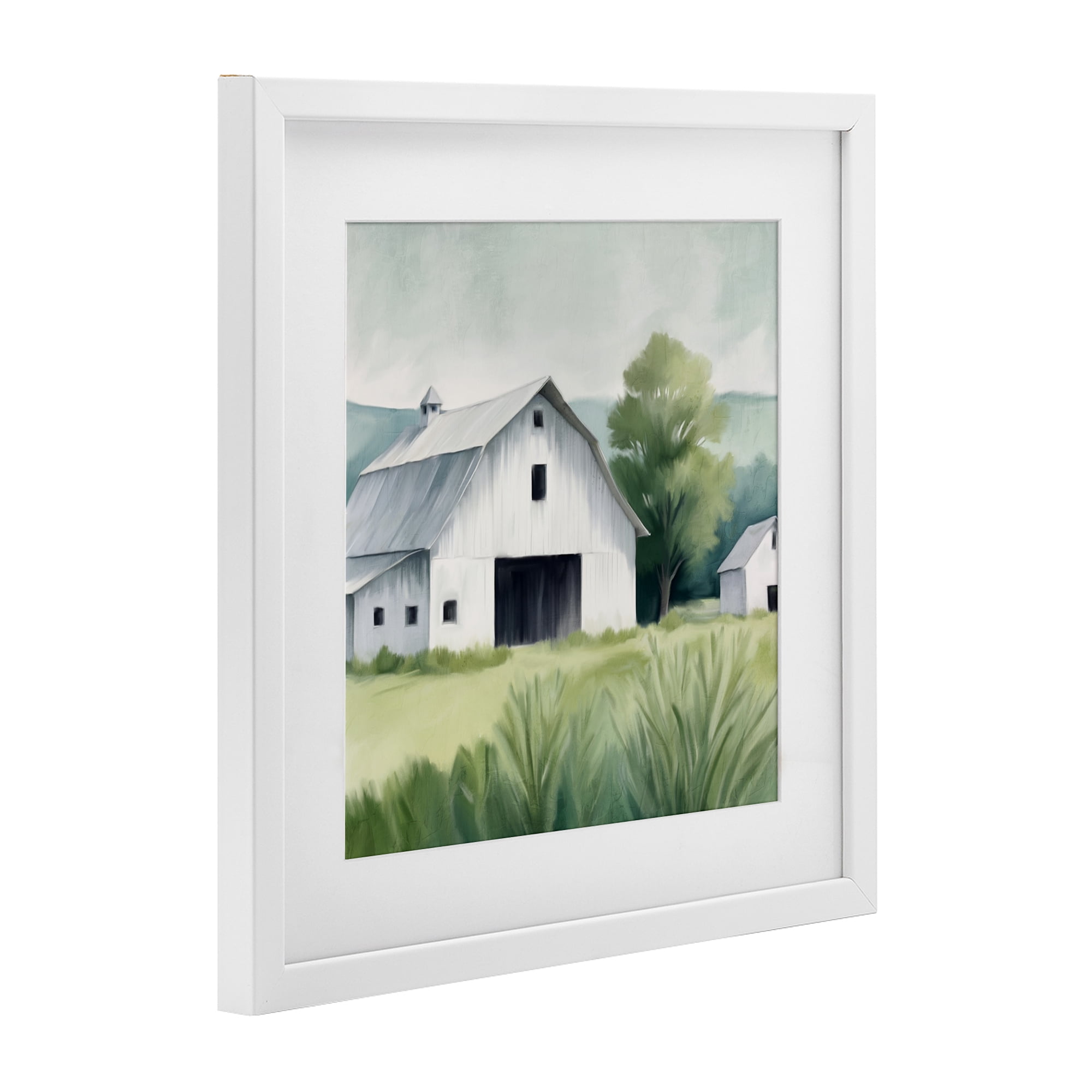 Stupell Industries Farm Home White Barn White Framed Print Under Glass, design by Kim Allen