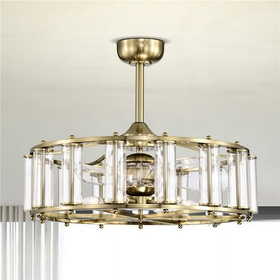 Tobias 28.3 in. 6-Light Indoor Brass Finish Ceiling Fan with Light Kit