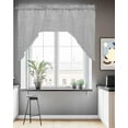 thumbnail image 3 of Grey Kitchen Curtains Swag Valance for Windows/Bathroom/Cafe, Modern Pure Gray Rod Pocket Drape Panel Swag Curtains Valance for Bedroom/Living Room 56"x36", 3 of 6