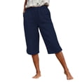 thumbnail image 5 of Horkkom Womens Shorts Solid Color Elastic Waist Shorts Summer Casual Beach Shorts with Pockets M, 5 of 10