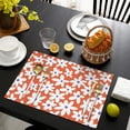 thumbnail image 3 of Orange Daisy Flower White Petals Pattern Summer Placemats Table Placemats Set Of 6-Linen Kitchen Washable Placemats Table Mats 11.8"x17.7" Non-Slip Heat Resistant, 3 of 5