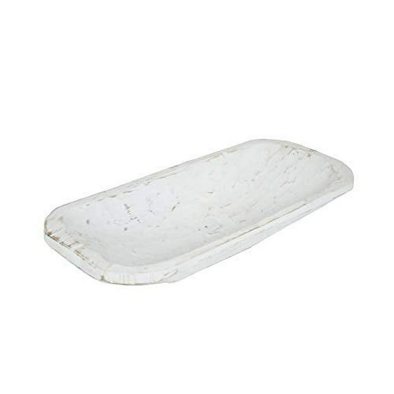 Wood Dough Bowl - White