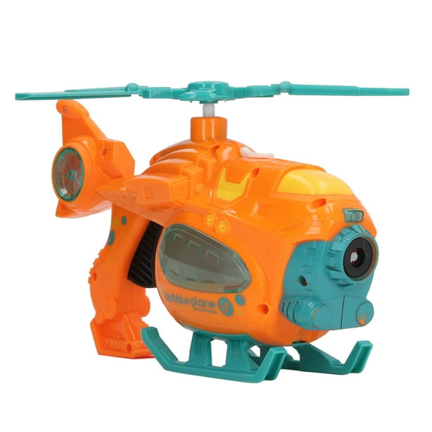 Juguete Que Sopla Burbujas Forma De Helicóptero Luz De Sonido Alimentado Por Batería Juguete Automático Para Hacer Burbujas