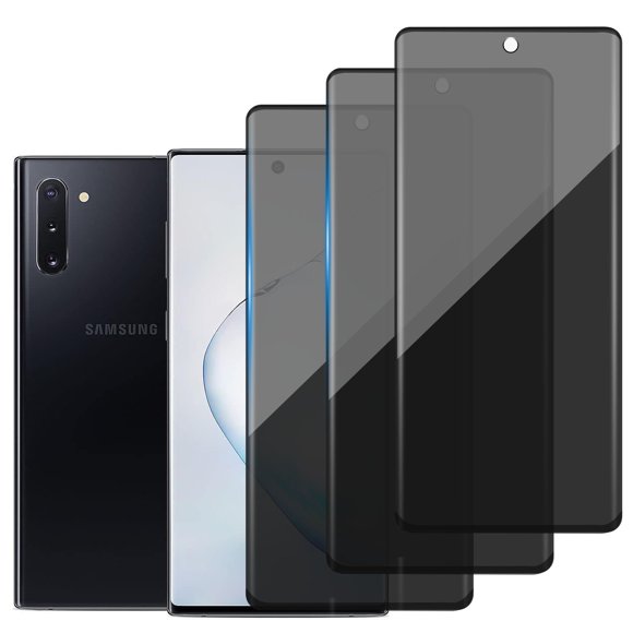 Zonyee Protector de pantalla de privacidad de vidrio templado para Samsung Galaxy Note 10 - Película protectora resistente a rayones - Fácil instalación Protección de borde a borde - Sin burbujas