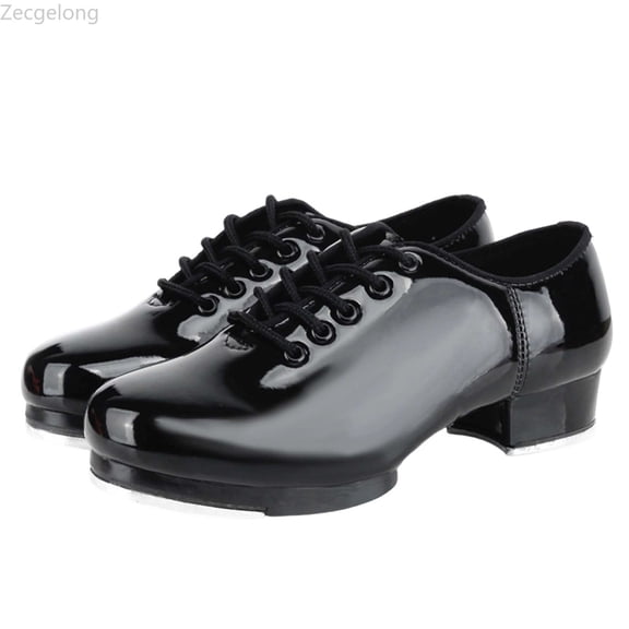 Zecgelong Girls Low Heel Tap Dance Shoes Little Kid Big Kid 4-12 Years Lace Up Soft Sole Practice Performance Footwear