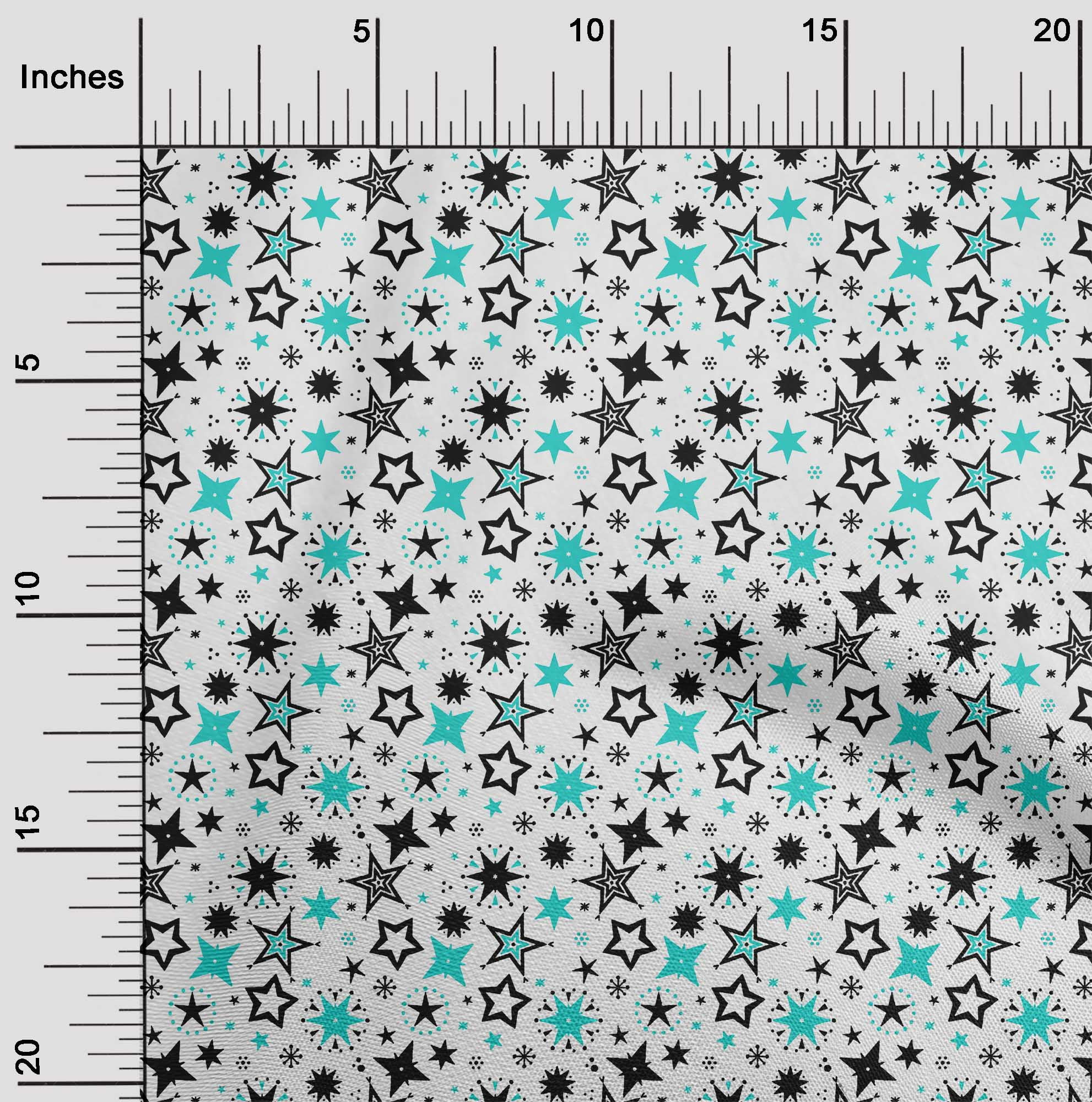 oneOone Cotton Jersey Aqua Blue Fabric Merry Christmas Diy Clothing Quilting Fabric Print Fabric By Yard 58 Inch Wide