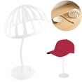 thumbnail image 2 of 1 Pc Plastic Hat Stand Rack, Dome Shape Tabletop Hat Display Holders, Freestanding Hat Stands, Rack Holder for Wigs and Baseball Caps, Hat Organizer for Home, Retail Shop, and Trade Show,White, 2 of 9