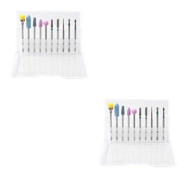 Vogacara 10 unids/set Nail Art pulido brocas máquina de manicura eléctrica puntas cepillo herramientas de pulido Type2 NO2 Vogacara CBP100669