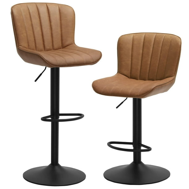 Brown Leather Barstools