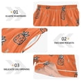 thumbnail image 5 of Women's Satin Pajama Shorts Hand Drawn Pineapple Pattern with Pockets, Elastic Waist Sleep Lounge Shorts, 5 of 7