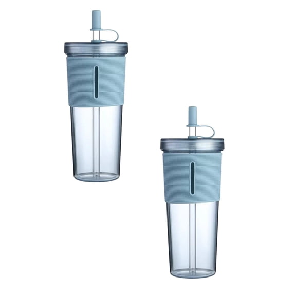 Leojiow 2Pcs 700Ml Acrylic Travel Tumbler With Lid And Straw Premium Insulated Double Wall Plastic Reusable Cups Clear/ One Size
