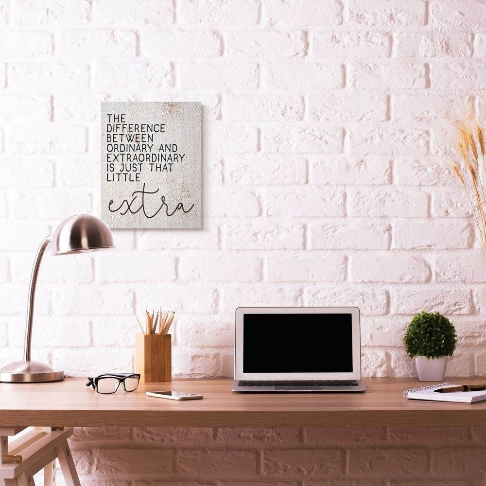 Stupell Industries Little Extra Inspirational Word Textured Design Canvas Wall Art by Daphne Polselli