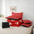 thumbnail image 6 of Manfei Kawaii Loves Pattern 7 Pieces Bedding Comforter Set,Cute Heart Print Full Bedding Set,Red White Fitted Sheet Flat Sheet For Princess,Ultra Soft Home Decor Reversible, 6 of 8