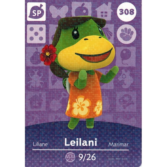 Nintendo Animal Crossing Happy Home Designer Amiibo Card Leilani 308/400 USA Version